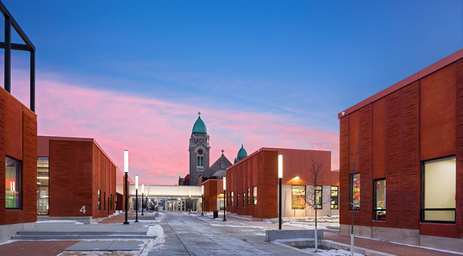 building of the year arch paper sunset