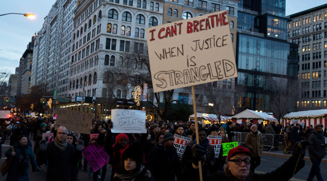 peacemakers from the millions march NYC against police brutality so that people will know black lives matter