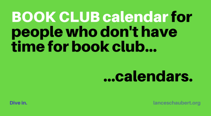 book club calendar for people who don't have time for book club calendars