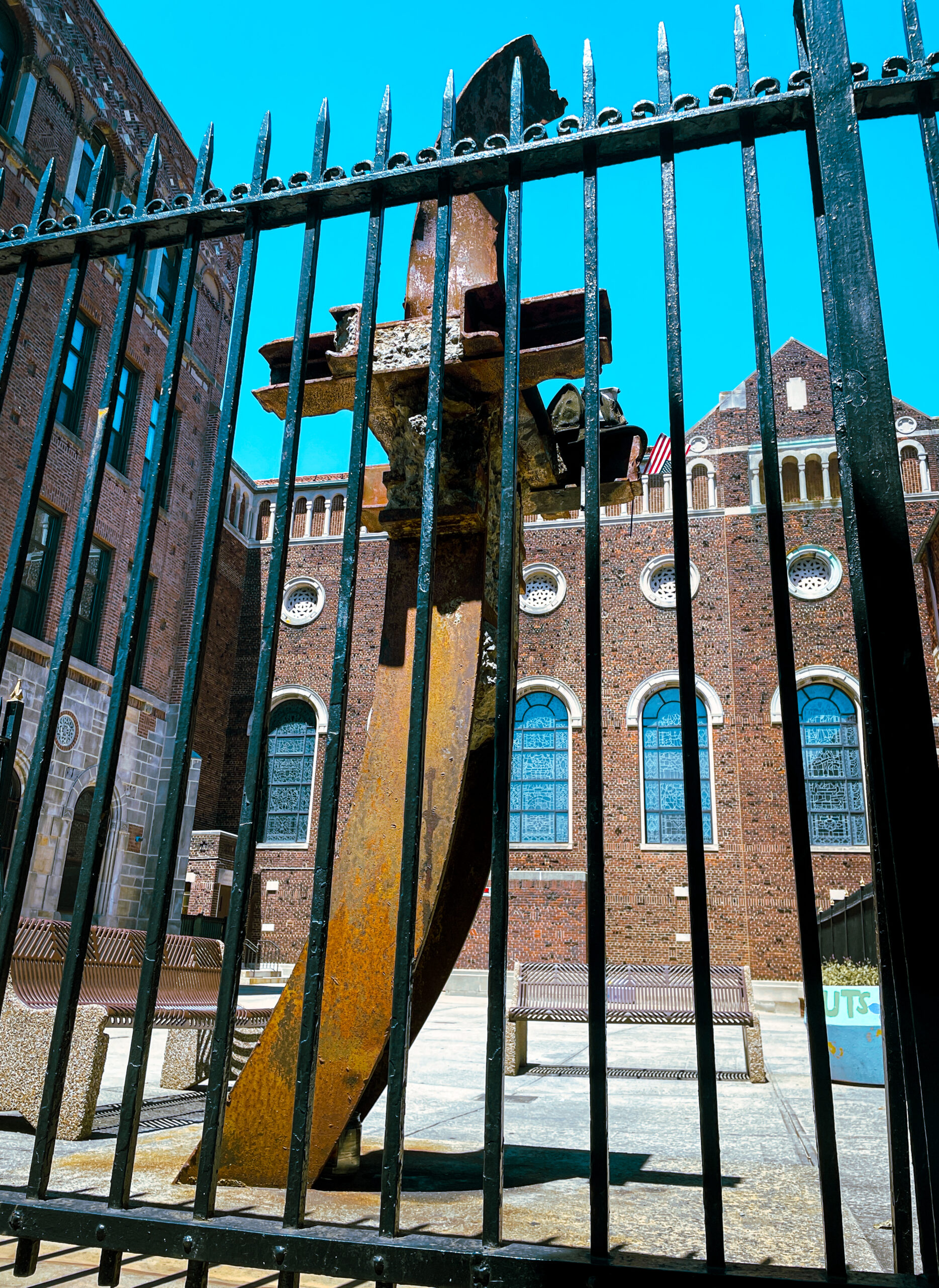 Artifacts of 9 11 in churchyard