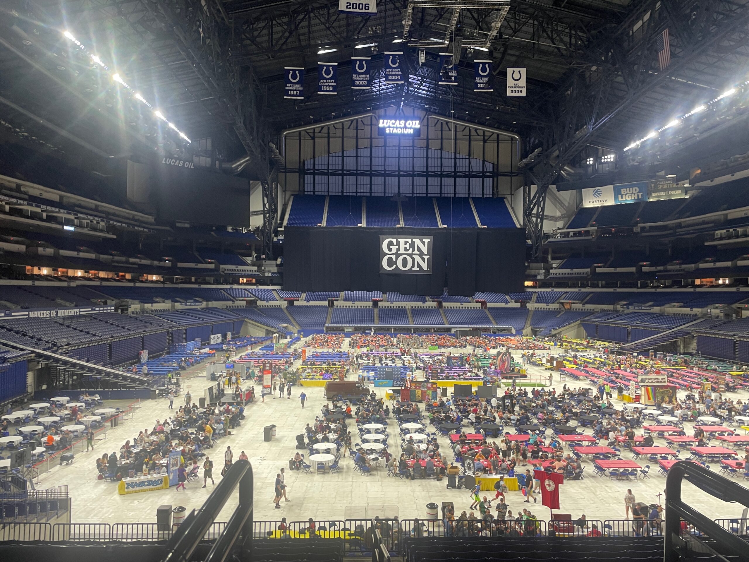 Gen Con 2024 day 004 picture of the colts stadium — Banana Dragon, Poetry, and Legacy at Sea