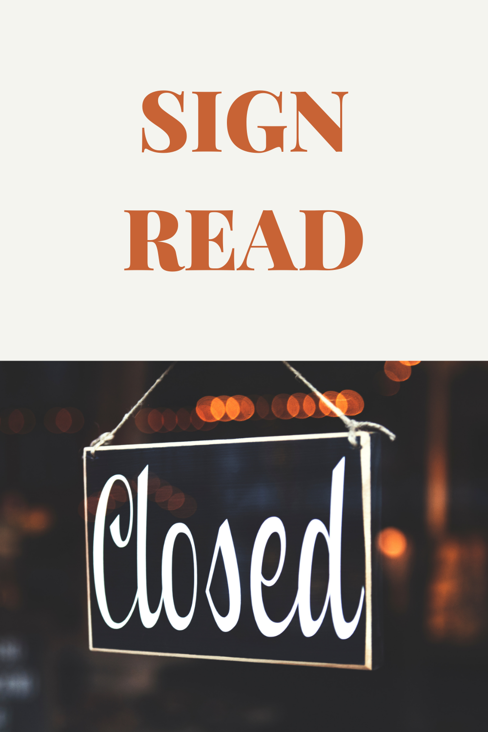 sign read closed
